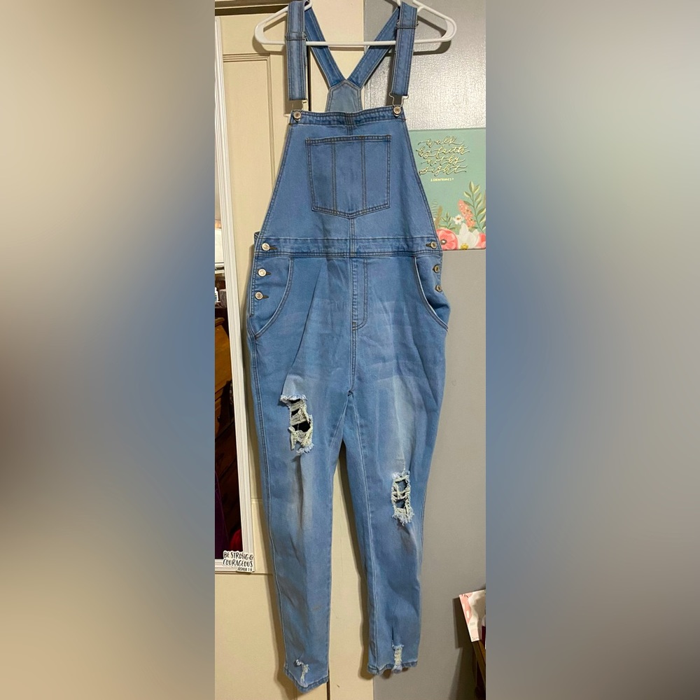 Distressed Women’s Overalls